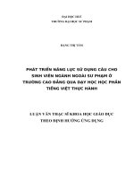 Phát triển năng lực sử dụng câu cho sinh viên ngành ngoài sư phạm ở trường cao đẳng qua dạy học học phần tiếng việt thực hành