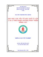 DẠY học các yếu tố xác SUẤT ở lớp 2 và 3 THEO ĐỊNH HƯỚNG PHÁT TRIỂN NĂNG lực