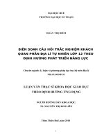 BIÊN SOẠN câu hỏi TRẮC NGHIỆM KHÁCH QUAN PHẦN địa lí tự NHIÊN lớp 12 THEO ĐỊNH HƯỚNG PHÁT TRIỂN NĂNG lực
