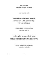 Chuyển biến kinh tế   xã hội huyện gio linh (quảng trị) từ 1990 đến 2010