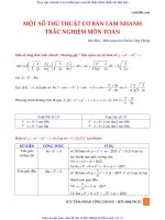 Công Thức giai nhanh Toán tài liệu ôn thi đại học