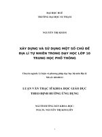 XÂY DỰNG và sử DỤNG một số CHỦ đề địa lí tự NHIÊN TRONG dạy học lớp 10 TRUNG học PHỔ THÔNG