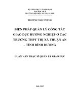 BIỆN PHÁP QUẢN lý CÔNG tác GIÁO dục HƯỚNG NGHIỆP ở các TRƯỜNG THPT THỊ xã THUẬN AN – TỈNH BÌNH DƯƠNG
