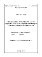 Chính sách tài chính thu hút đầu tư trực tiếp nước ngoài phục vụ chuyển dịch cơ cấu kinh tế của tỉnh thanh hóa tt 
