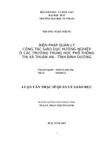 Biện pháp quản lý công tác giáo dục hướng nghiệp ở các trường trung học phổ thông thị xã thuận an  tỉnh bình dương