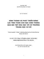 HÌNH THÀNH và PHÁT TRIỂN NĂNG lực TÍNH TOÁN CHO học SINH THÔNG QUA bài tập hóa học vô cơ TRƯỜNG TRUNG học cơ sở