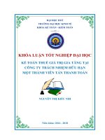 KẾ TOÁN THUẾ GIÁ TRỊ GIA TĂNG tại CÔNG TY TRÁCH NHIỆM hữu hạn một THÀNH VIÊN tấn THANH TOÀN