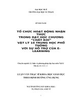 Tổ chức hoạt động nhận thức trong dạy học chương “chất khí” vật lý 10 trung học phổ thông với sự hỗ trợ của e learning