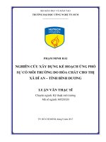 Nghiên cứu xây dựng kế hoạch ứng phó sự cố môi trường do hóa chất cho thị xã dĩ an   tỉnh bình dương 