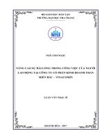 Nâng cao sự hài lòng trong công việc của người lao động tại công ty cổ phần kinh doanh than miền bắc   vinacomin 