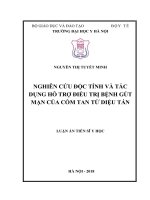 Nghiên cứu độc tính và tác dụng hỗ trợ điều trị bệnh gút mạn của cốm tan Tứ diệu tán (FULL TEXT)