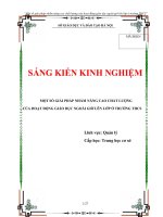 Một số giải pháp nhằm nâng cao chất lượng của hoạt động giáo dục ngoài giờ lên lớp ở trường THCS