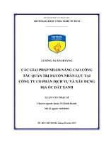 Các giải pháp nhằm nâng cao công tác quản trị nguồn nhân lực tại công ty cổ phần dịch vụ và xây dựng địa ốc đất xanh 