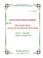 Một số biện pháp xây dựng tập thể lớp vững mạnh tại trường trung học cơ sở