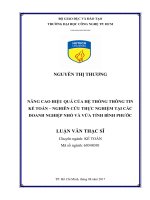 Nâng cao hiệu quả của hệ thống thông tin kế toán   nghiên cứu thực nghiệm tại các doanh nghiệp nhỏ và vừa tỉnh bình phước 