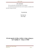 tiểu luận Kế toán nguyên vật liệu, vật liệu và công cụ dụng cụ tại Xí nghiệp 22  Công ty 22 BQP