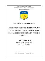Nghiên cứu thiết kế hệ thống năng lượng điện mặt trời nối lưới nhằm đảm bảo cung cấp điện liên tục cho phụ tải 