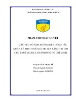 Các yếu tố ảnh hưởng đến công tác quản lý thu thuế giá trị gia tăng tại chi cục thuế quận 8, tp  hồ chí minh 