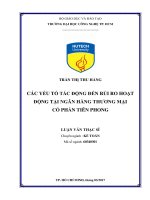 Các yếu tố tác động đến rủi ro hoạt động tại ngân hàng thương mại cổ phần tiên phong 
