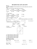 ĐỀ KIỂM TRA GIỮA KÌ LỚP 3