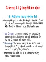 CHƯƠNG 7 bài GIẢNG điện tử XSTK