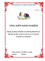 Sáng kiến kinh nghiệm áp dụng một phần của phương pháp bàn tay nặn bột vào dạy các bài về cây cối và con vật môn tự nhiên và xã hội lớp 1 