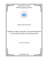 Nghiên cứu mối quan hệ giữa tăng trưởng kinh tế và công bằng xã hội tại tỉnh ninh thuận 