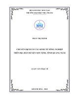 Chuyển dịch cơ cấu kinh tế nông nghiệp trên địa bàn huyện sơn tịnh, tỉnh quảng ngãi 