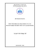 Phân tích hiệu quả hoạt động của các doanh nghiệp chế biến thủy sản tại khánh hòa 