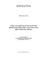 Nâng cao hiệu quả sản xuất mô hình nuôi tôm nước lợ ở vùng ven biển tỉnh sóc trăng  FILE gốc 
