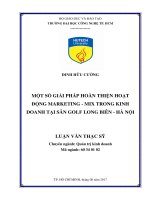 Một số giải pháp hoàn thiện hoạt động marketing   mix trong kinh doanh tại sân golf long biên   hà nội 