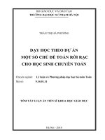 Dạy học theo dự án một số chủ đề toán rời rạc cho học sinh chuyên toán (tt) 