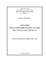 Phan khôi với quá trình hiện đại hóa văn học việt nam nửa đầu thế kỷ XX 