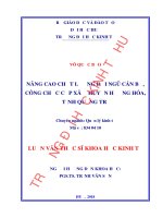 Nâng cao chất lượng đội ngũ cán bộ, công chức cấp xã ở huyện hướng hóa, tỉnh quảng trị 
