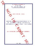 Hoàn thiện công tác kiểm soát chi nguồn vốn chương trình mục tiêu quốc gia xây dựng nông thôn mới tại kho bạc nhà nước quảng bình 