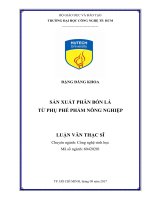 Sản xuất phân bón lá từ phụ phế phẩm nông nghiệp 