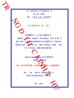 Nghiên cứu các nhân tố ảnh hưởng đến quyết định gửi tiền tiết kiệm của khách hàng cá nhân tại ngân hàng thương mại cổ phần ngoại thương việt nam – chi nhánh huế 