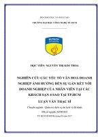 Nghiên cứu các yếu tố văn hoá doanh nghiệp ảnh hưởng đến sự gắn kết với doanh nghiệp của nhân viên tại các khách sạn 4 sao tại tp HCM 