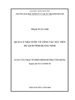 Quản lý nhà nước về công tác xúc tiến du lịch tỉnh quảng ninh 