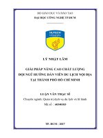 Giải pháp nâng cao chất lượng đội ngũ hướng dẫn viên du lịch nội địa tại thành phố hồ chí minh