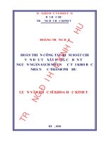 Hoàn thiện công tác kiểm soát chi vốn đầu tư xây dựng cơ bản từ nguồn ngân sách nhà nước tại kho bạc nhà nước thành phố huế 