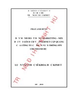 Đẩy mạnh hoạt động marketing  mix đối với gói dịch vụ internet cáp quang của công ty cổ phần viễn thông FPT chi nhánh Huế