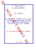 Giải pháp mở rộng cho vay hộ sản xuất tại ngân hàng nông nghiệp và phát triển nông thôn chi nhánh huyện quảng trạch, bắc quảng bình