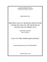 Bồi dưỡng năng lực thanh tra chuyên ngành cho đội ngũ cộng tác viên thanh tra sở giáo dục đào tạo bắc kạn 