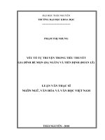 Yếu tố tự truyện trong tiểu thuyết gia đình bé mọn (dạ ngân) và tiền đinh (đoàn lê) 