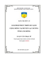 Giải pháp phát triển du lịch cộng đồng tại huyện lạc dương tỉnh lâm đồng 