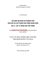 Xác định nội dung và phương pháp giáo dục du lịch trong hoạt động ngoại khoá địa lý 12 trung học phổ thông (tt) 