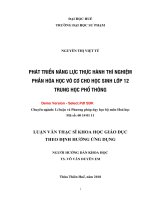 Phát triển năng lực thực hành thí nghiệm phần hóa học vô cơ cho học sinh lớp 12 trung học phổ thông (tt) 