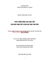 Phát triển năng lực giao tiếp cho học sinh lớp 9 qua dạy học làm văn (tt) 