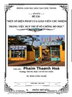 skkn một số BIỆN PHÁP của GIÁO VIÊN CHỦ NHIỆM TRONG VIỆC DUY TRÌ sĩ số CHỐNG bỏ học lớp 8
